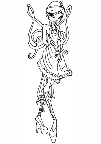 Winx Club Princess Galatea Fairy Coloring Page